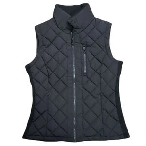 Andrew Marc Black Quilted Puffer Full Zip Vest XS